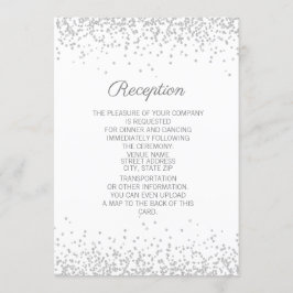 Modern Elegant Vit Silver Glitter Mottagning Inbjudningar