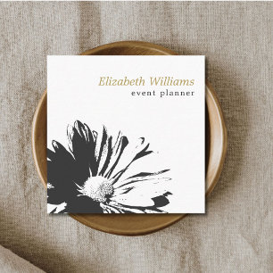 Modern elegant vitblommönsterblomsterhandlare fyrkantigt visitkort