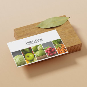 Modern Elegant VVVegetables Nutritionist Chef Visitkort