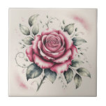 Modern elegant watercolor beautiful pink rose kakelplatta<br><div class="desc">The "modern elegant watercolor blush pink rose" captures the delicate beauty of nature with a refined, contemporary touch. This rose is painted in soft, translucent layers of blush pink, blending seamlessly into subtle gradients that evoke a sense of grace and serenity. The watercolor technique adds an airy, fluid charm, allowing...</div>