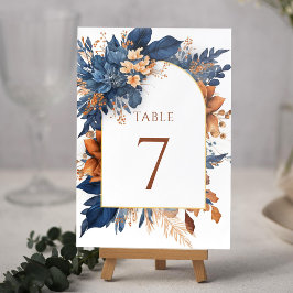 Modern Elegant Watercolor Garden bröllopsdag Bordsnummer