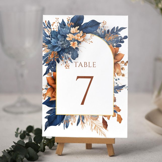 Modern Elegant Watercolor Garden bröllopsdag Bordsnummer (Modern Elegant Watercolor Garden Wedding Table Number)
