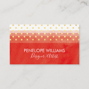 Modern Elegant Watercolor Polka dots Visitkort