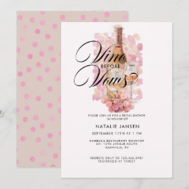 Modern Elegant Watercolor Vin Möhippa Inbjudningar