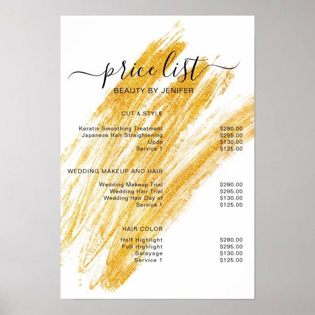 Modern Elegant Wave Glitter Poster (Framsidan)