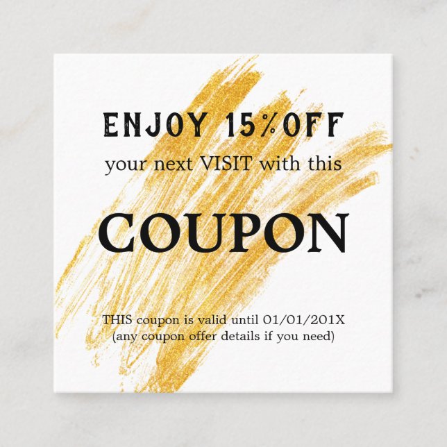 Modern Elegant Wave Glitter Rabattkort (Framsida)