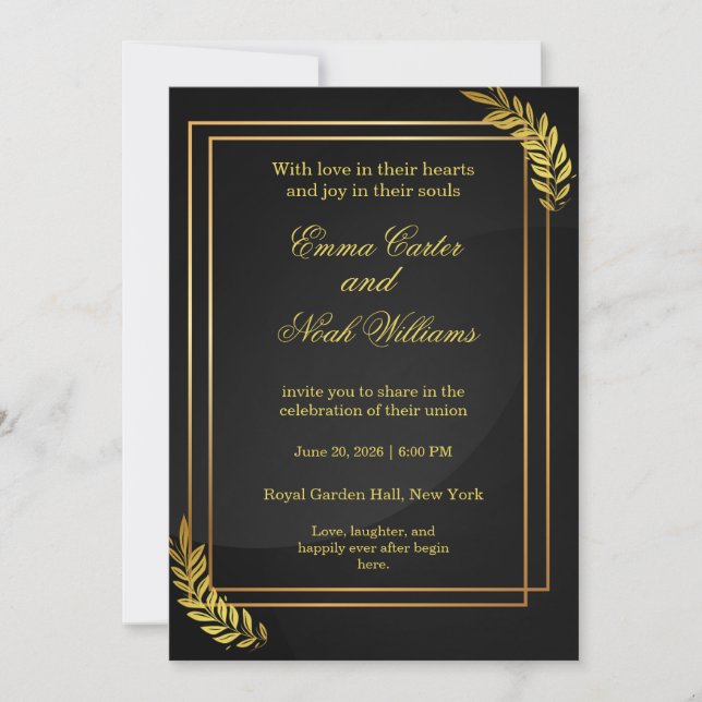 Modern Elegant Wedding Invitation Template | Edita Inbjudningar (Framsida)
