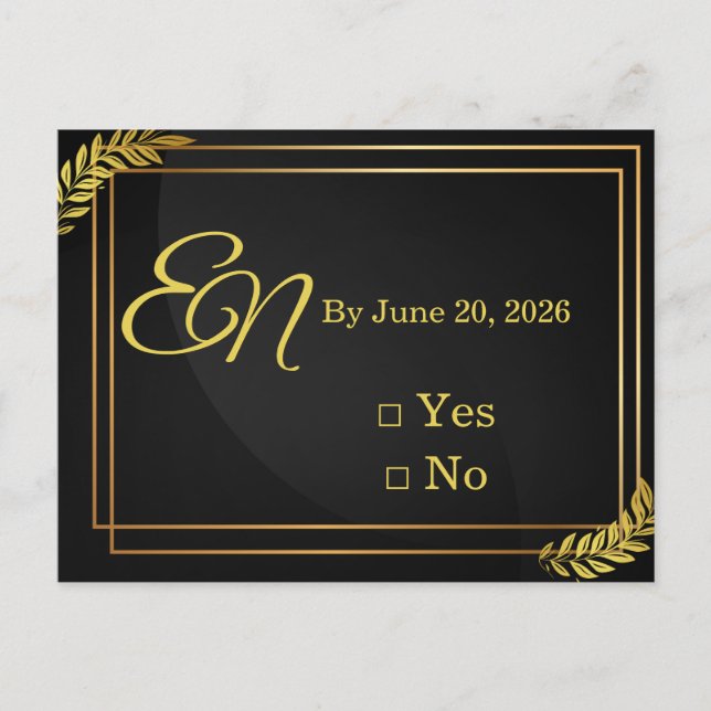 Modern Elegant Wedding RSVP Template | Edita Vykort (Framsida)