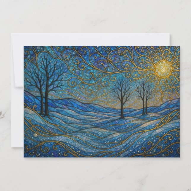 Modern Elegant Whimsisk Unik Boho Julkort (Framsida)