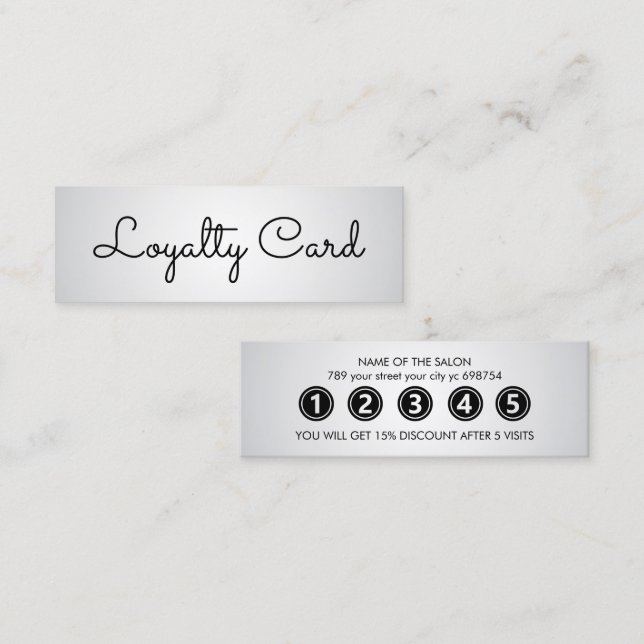 Modern Elegant White Beauty Salon Lojalitetskort (Fram/baksida)