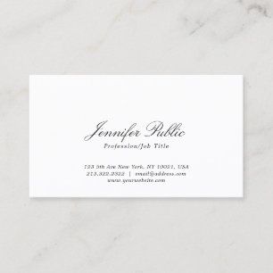 Modern Elegant White Clean Professionell Template Visitkort