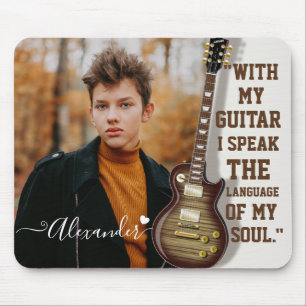 Modern Elegant White Electric Guitar Photo & Namn Musmatta