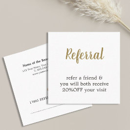 Modern Elegant White Faux Guld Beauty Referral