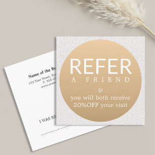 Modern Elegant White Faux Guld Beauty Referral