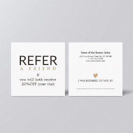 Modern Elegant White Faux Guld Beauty Referral
