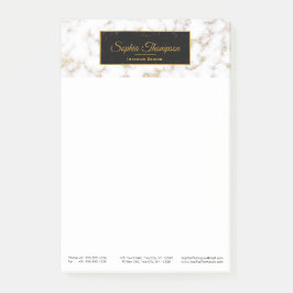 Modern Elegant White Guld Marble - Postit® Notes Post-it Block
