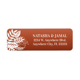Modern Elegant White Löv, Red Terracotta Returadress Etikett