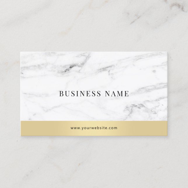 Modern Elegant White Marble Guld Corporate Visitkort (Framsida)