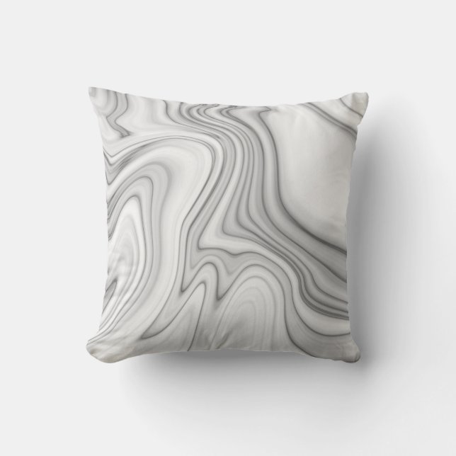 Modern Elegant White Marble Mönster Kudde (Framsida)