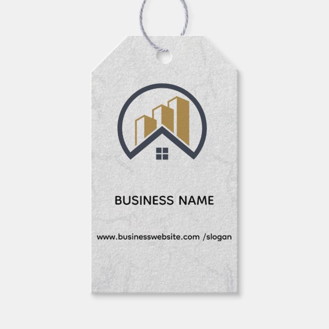 Modern Elegant White Real Gods Presentetikett (Framsidan)