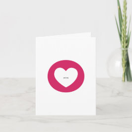Modern Elegant White Red Heart MORSA Mors dag Kort