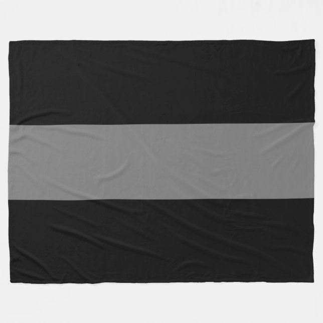 Modern Elegant Wide Seamless Grått Black Rand Fleecefilt (Framsidan (Horisontell))