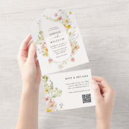 Modern Elegant Wildblomma Vår, sommartid Bröllop