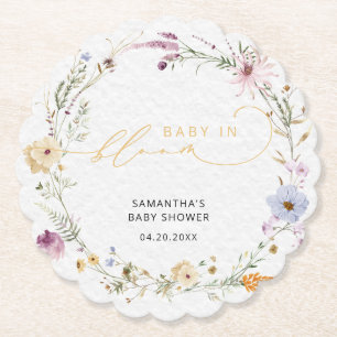 Modern Elegant Wildblomme Baby i Bloom Underlägg Papper