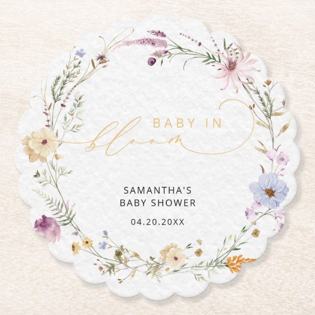 Modern Elegant Wildblomme Baby i Bloom Underlägg Papper (Framsida)