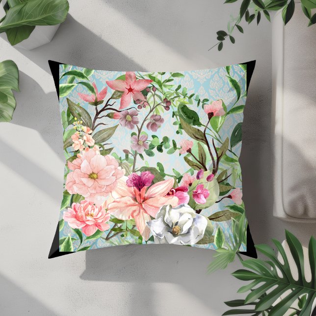 Modern Elegant Wildblommor i bakgrunden till Damas Kudde (Skapare uppladdad)