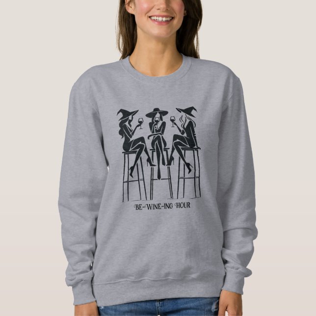 Modern, Elegant Witches Vin Natten, Halloween T Shirt (Framsida)