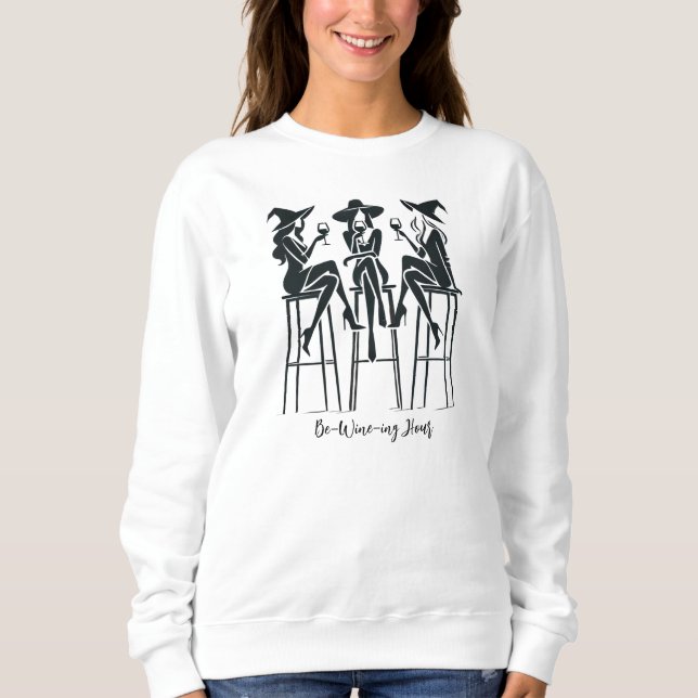 Modern, Elegant Witches Vin Natten, Halloween T Shirt (Framsida)
