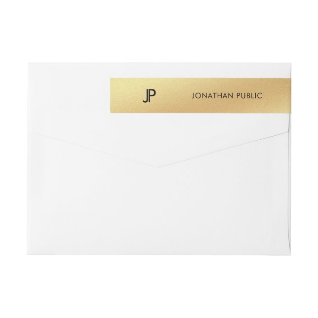 Modern elegant yrkesmässig chic för guld- glitter etikettband (Baksidan)