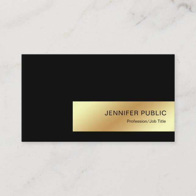 Modern elegant yrkesmässig chic lyx för guld- Look Visitkort (Framsida)