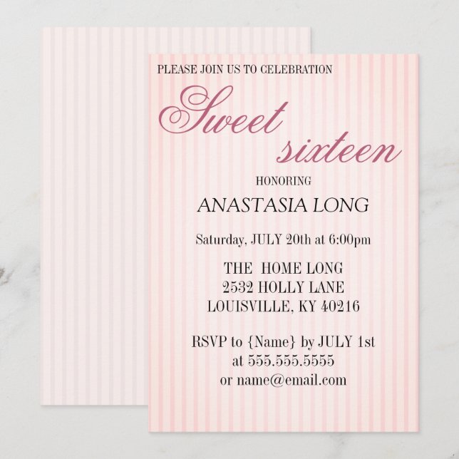 Modern, Elegantens Rosa Spara datum Datumet (Fram/baksida)