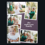Modern elegants lila för snyggt i flera fotogruppe anteckningsbok<br><div class="desc">Modern elegant för multifotofamiljens snyggt i elegant. Idealisk tänkbar födelsedag,  Mors dag,  Fars dag eller juldagspresent. Lila färg kan vara personlig.</div>