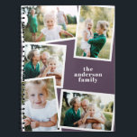 Modern elegants lila för snyggt i flera fotogruppe anteckningsbok<br><div class="desc">Modern elegant för multifotofamiljens snyggt i elegant. Idealisk tänkbar födelsedag,  Mors dag,  Fars dag eller juldagspresent. Lila färg kan vara personlig.</div>