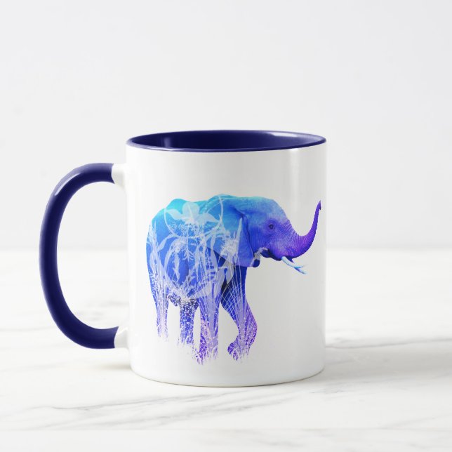 Modern Elephant Animal Digital Art Eephants Mugg (Vänster)