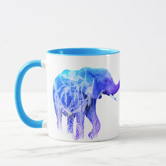 Modern Elephant Animal Digital Art Eephants Mugg (Vänster)