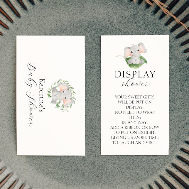 Modern Elephant Greenery Baby Visning Shower Tilläggskort (Skapare uppladdad)