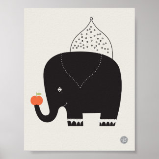 Modern Elephant Nursery Poster - 11 x 8,5 tum