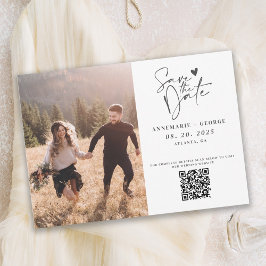 Modern elfenbenskaligrafi Foto QR-kod Spara Datumet