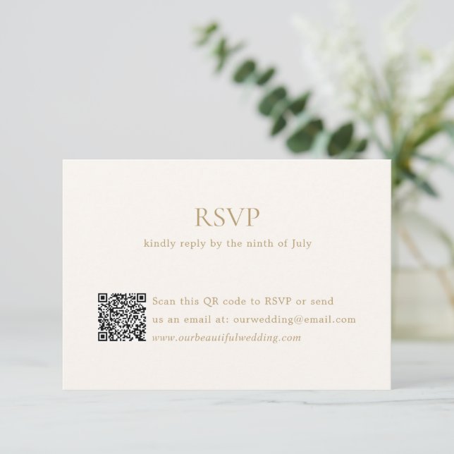 Modern Elfenbenskusten och Guld QR-koden Elegant b OSA Kort (Stående Fram)