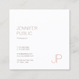 Modern Elite Design Elegant Monogram Plain Luxury Fyrkantigt Visitkort