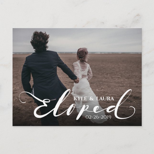 Modern Elope Giftermål-meddelande - vykort (Framsida)