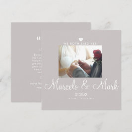 Modern Elope Simple Heart Photo Firande Card Kort