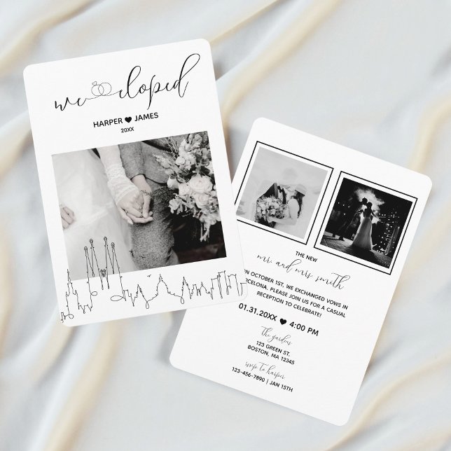 Modern Elopement Recept Inbjudan | Barcelona (Skapare uppladdad)