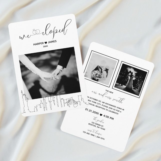 Modern Elopement Recept Inbjudan | New York (Skapare uppladdad)