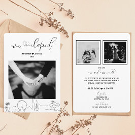 Modern Elopement Recept Inbjudan | Vegas