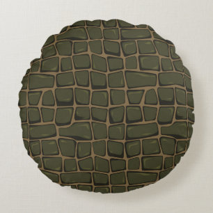 Modern Embossed Crokodile Skin Rund Kudde